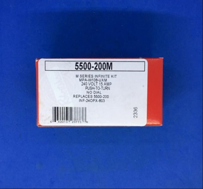 Control de interruptor infinito Robertshaw 5500-200M de 240 voltios y 15 amperios para unidades de quemador eléctrico (reemplaza el modelo 5500-200)