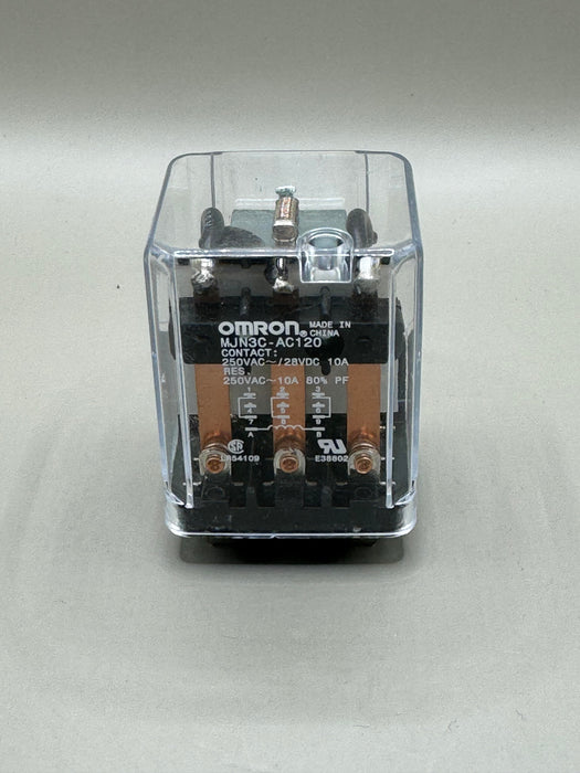 OMRON INDUSTRIAL AUTOMATION MJN3C-AC120 POWER RELAY 3PDT 120VAC 10A PLUG IN