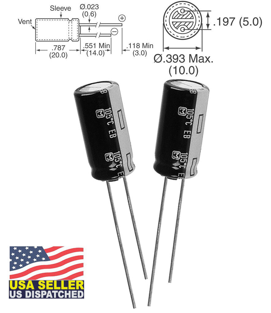 PANASONIC EEU-EB1J221 CAPACITOR ALUM ELEC 220UF0.2 63V RADIAL (10 pieces)
