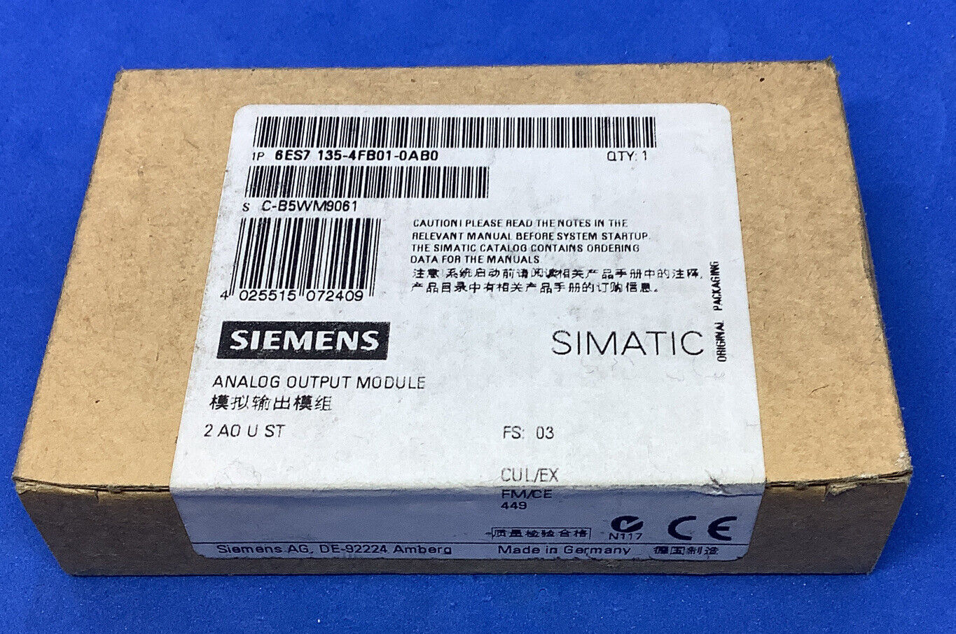 1PC Brand New Siemens 6ES7135-4FB01-0AB0 PLC Module 6ES7 135-4FB01-0AB0
