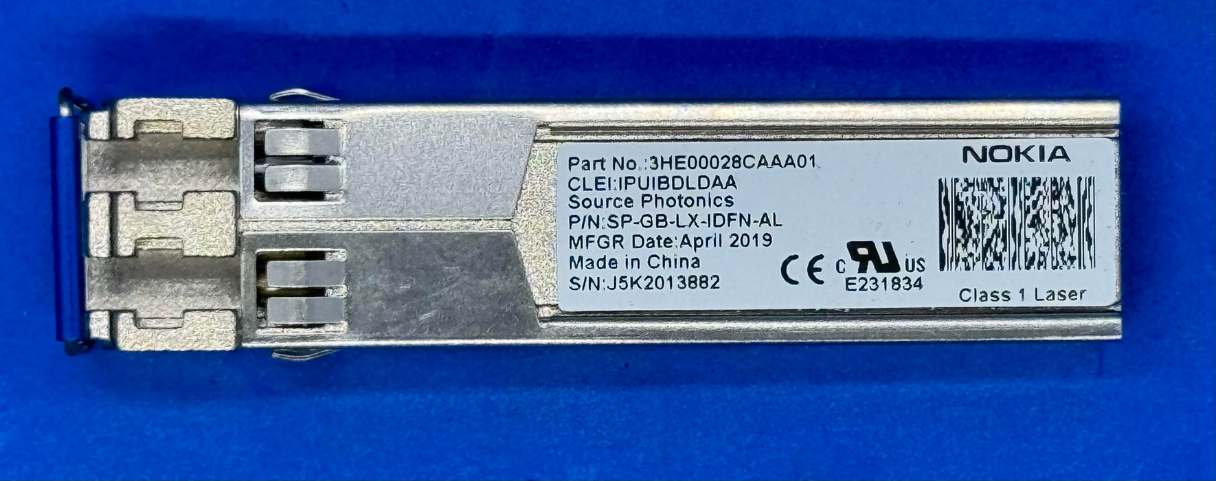 Nokia 3HE00028CAAA01 Transceiver SFP-GIGE LX-LC ROHS 6/6 DDM-40/85C 1310nm