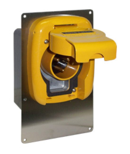 Kussmaul 091-159-30-120 Weatherproof Cover, Yellow, Super 30 Auto Eject, 120 Volts AC, 12/24 Volts DC, 30 Amps, 3 Pin