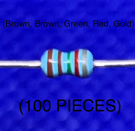 100 pieces 11.5 KOhms 5% 1/4W Metal Through Hole Resistor - EcoTech Solutions Inc.