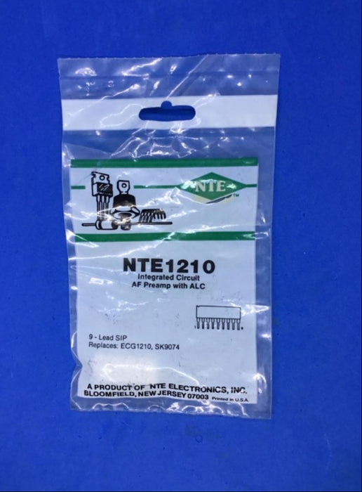 NTE Electronics NTE1210 IC AF Preamp with ALC 9-Lead Sip (replaces ECG1210, SK9074)