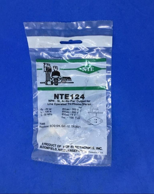NTE124 NPN-Si Audio Power Output for Line Operated TV/Phono/Stereo - EcoTech Solutions Inc.