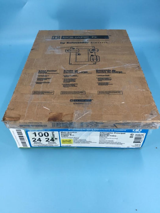 Schneider Electric Square D QO124M100P 100 Amp 120/240V AC 24 Spaces 24 Circuits Load Center