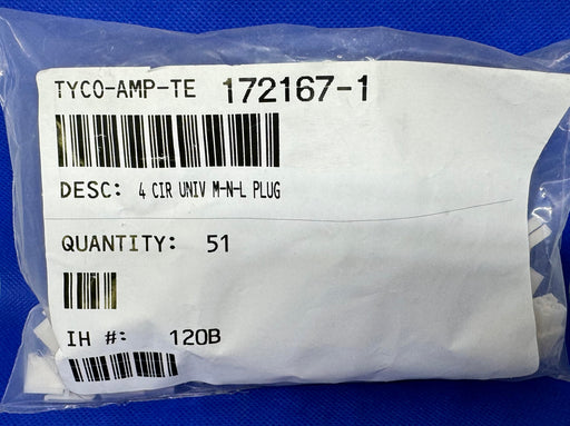 (51 Pieces) TYCO-AMP-TE 172167-1, 4 CIR UNIV M-N-L PLUG - EcoTech Solutions Inc.