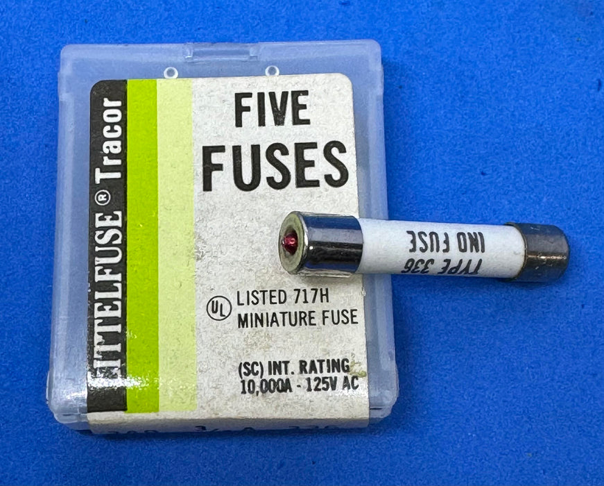 LITTLEFUSE 5pk 717H MINIATURE FUSES, 3/4A 125V