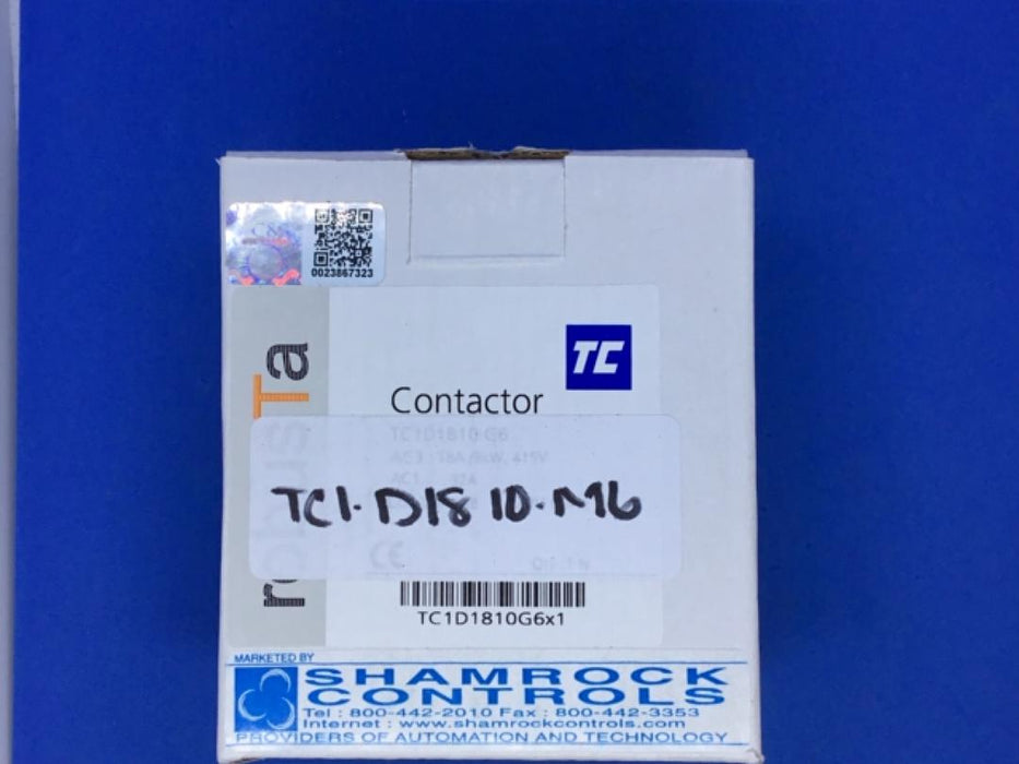 SHAMROCK CONTROLS TC1D1810M6 3 POLE ROBUSTA CONTACTOR