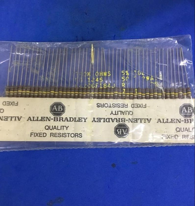 ALLEN BRADLEY 180K-1/2W-5% RC20GF184J 1/2WATT CARBON COMP. RESISTOR