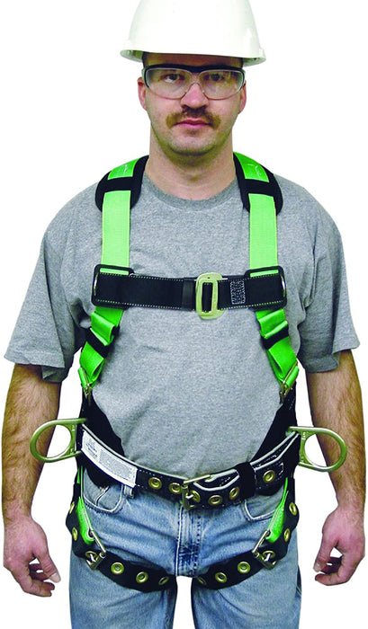 Miller HP High Performance Non-Stretch Full Body Safety Harness with Pull Up Adjustment, Universal Size-Large/XL, 400 lb. Capacity