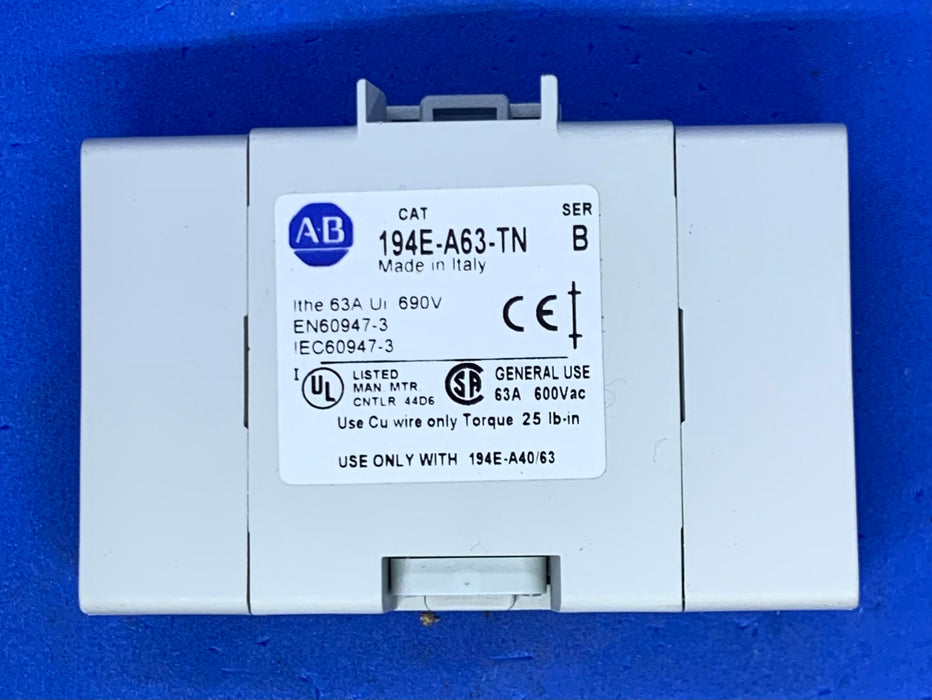 ALLEN BRADLEY 194E-A63-TN BASED MOUNTED SWITCH