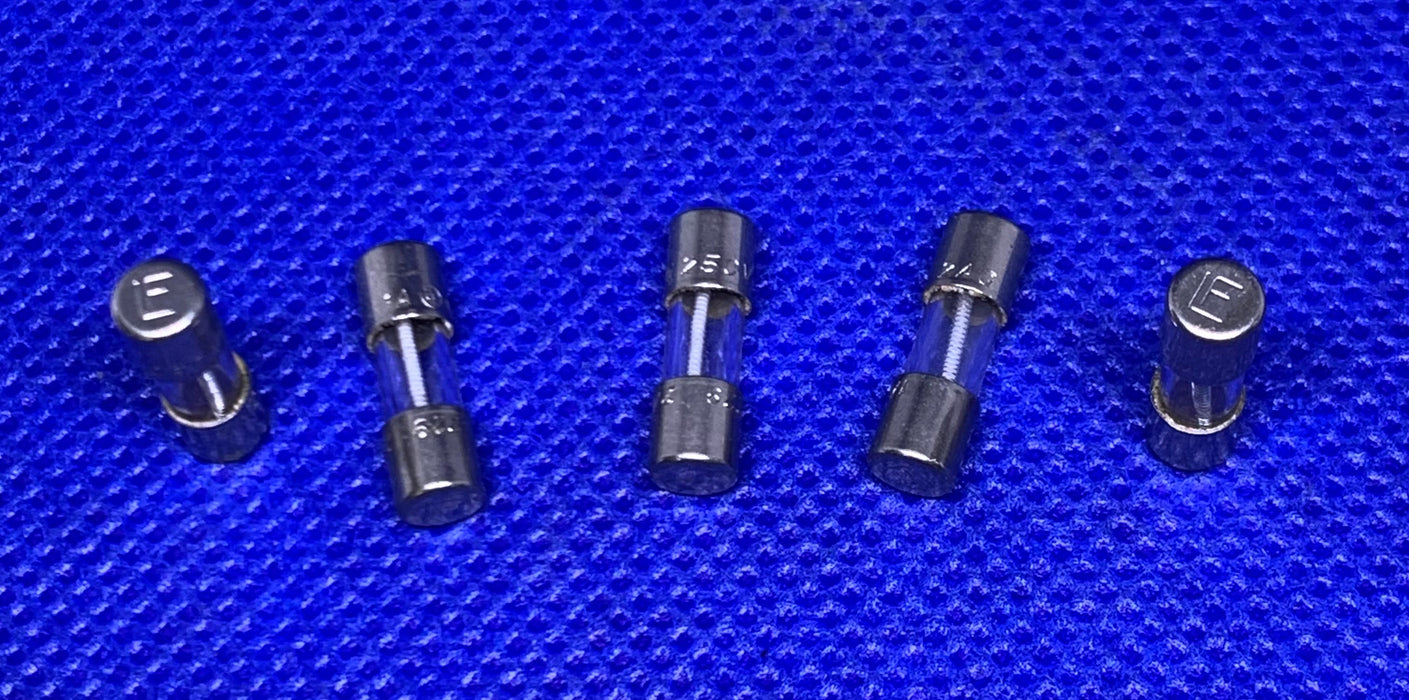 5pc Littelfuse 2AG 250 Volt 1 Amp Slow Blow 5 x 15 mm Glass Fuses 229001