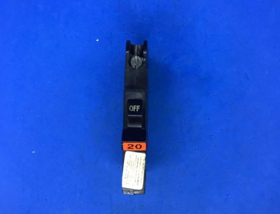 FEDERAL PACIFIC NC20, CTL TYPE NC, 1 POLE, 20AMP STAB-LOK CIRCUIT BREAKER