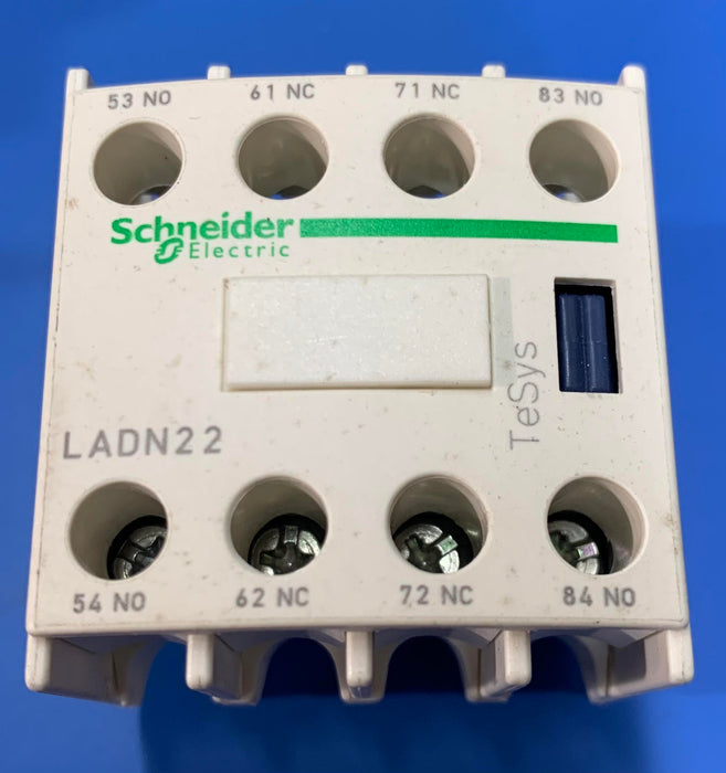 SCHNEIDER ELECTRIC TELEMECANIQUE LADN22, 10AMP AUXILIARY CONTACT BLOCK