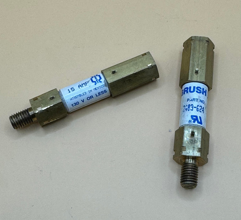 2pk BRUSH Fuses 2483-624 15 Amp 130 V or Less