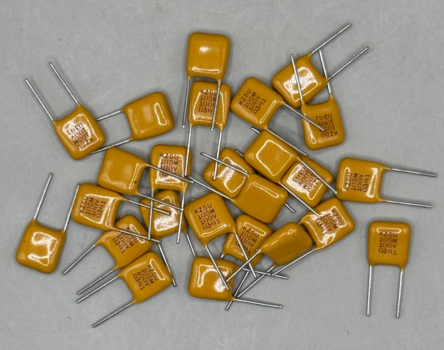 25pcs KEMET C340C105M1U5CA 1 µF ±20% 100V Ceramic Capacitor Z5U Radial