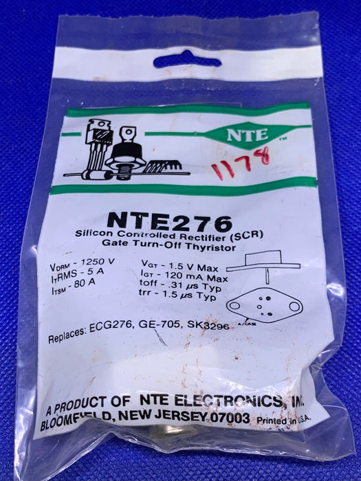 NTE Electronics NTE276 Silicon Controlled Rectifier (SCR), Gate Switch