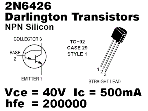 Fairchild 2N6426 NPN Darlington TO92 hfe 20k~300k 40V 1.2A