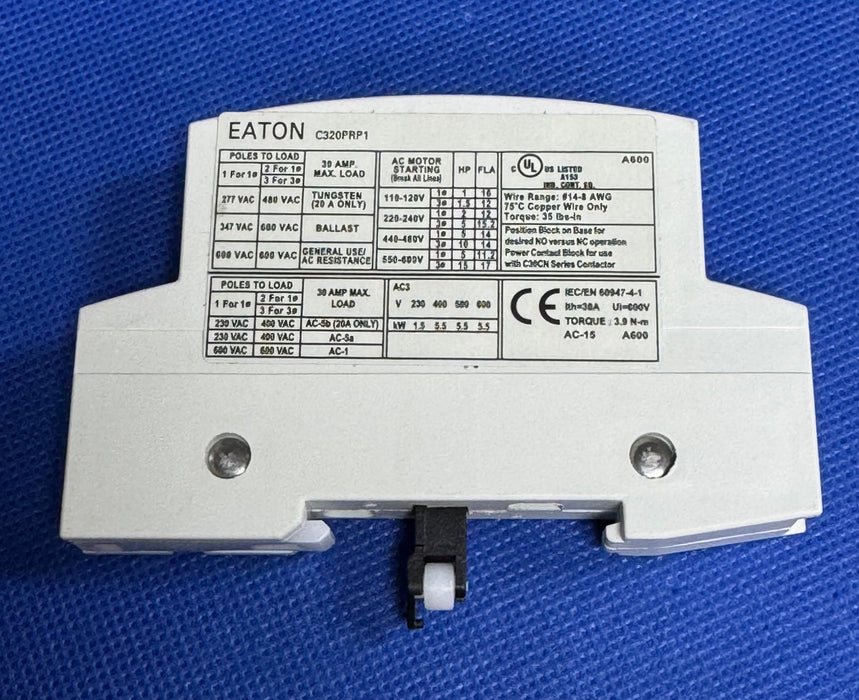 Eaton C320PRP1 Single Power Pole Use with C30 Modular Style Lighting Contactors