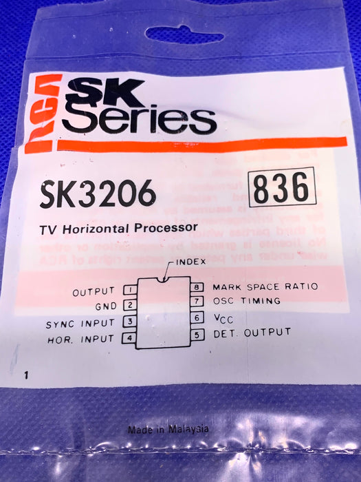 RCA SK3206 IC Horizontal Video Processor 8PIN (replaces NTE836)