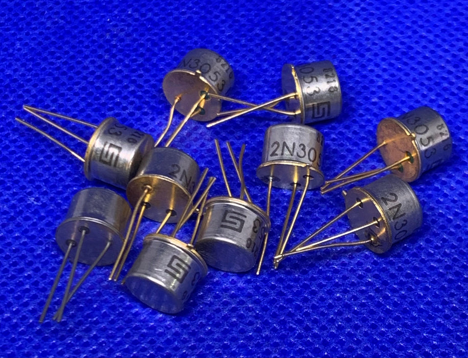 10pc 2N3053 BIPOLAR SINGLE TRANSISTOR NPN 40V 100MHZ 800MW 700MA 50HFE TO-39