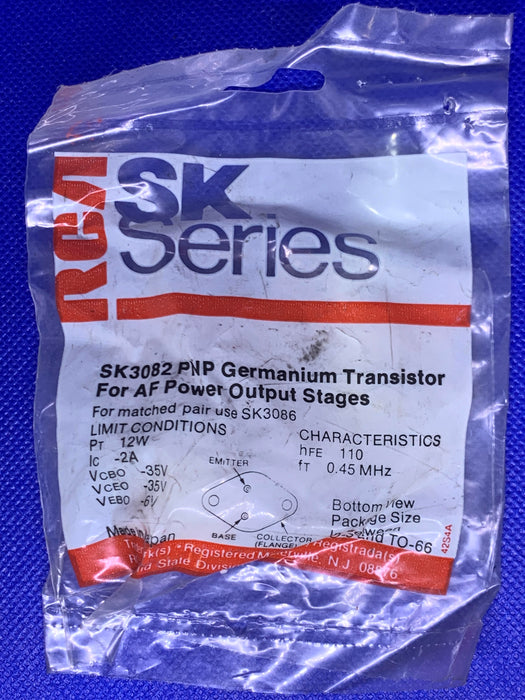 RCA SK3082 PNP GERMANIUM TRANSISTOR 2PIN TO-3