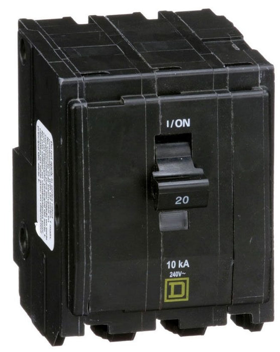 Square D QO320 Circuit Breaker 3 Pole 20 Amp 240 Vac