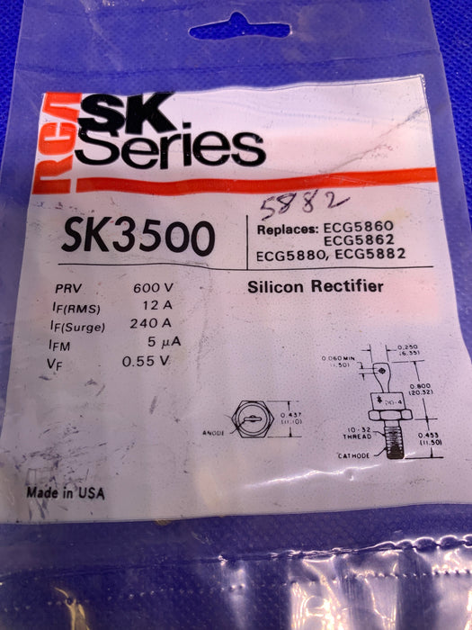 RCA SK3500 (ECG5882, 5880, 5862, 5860) Silicon Rectifier