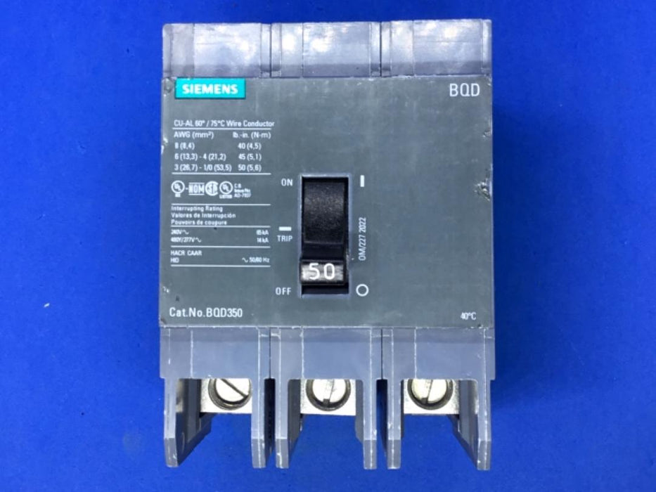 Siemens BQD350 50-Amp Three Pole 480Y/277V AC Bolt in Breaker