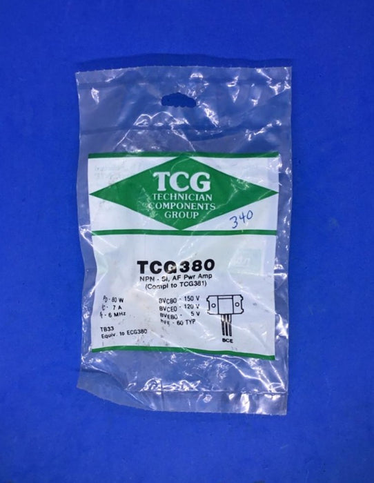 Technician Components Group TCG380 NPN Si AF Power Amp (compl to TCG381)(Equiv to ECG380)