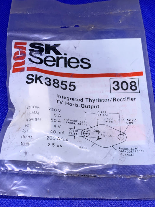RCA SK3855 Integrated Thyristor/Rectifier TV Horiz. Output (NTE308)