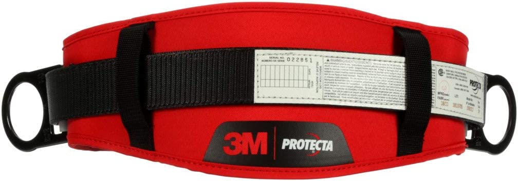 3M Protecta PRO Body Belt with Hip Pad, 2 D-Rings, Medium/Large, 1091014 (Color May Vary)