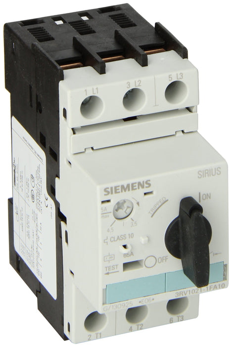 Siemens 3RV1021-1FA10 Manual Starter and Enclosure Open Type 3.5-5 FLA Adjustment Range