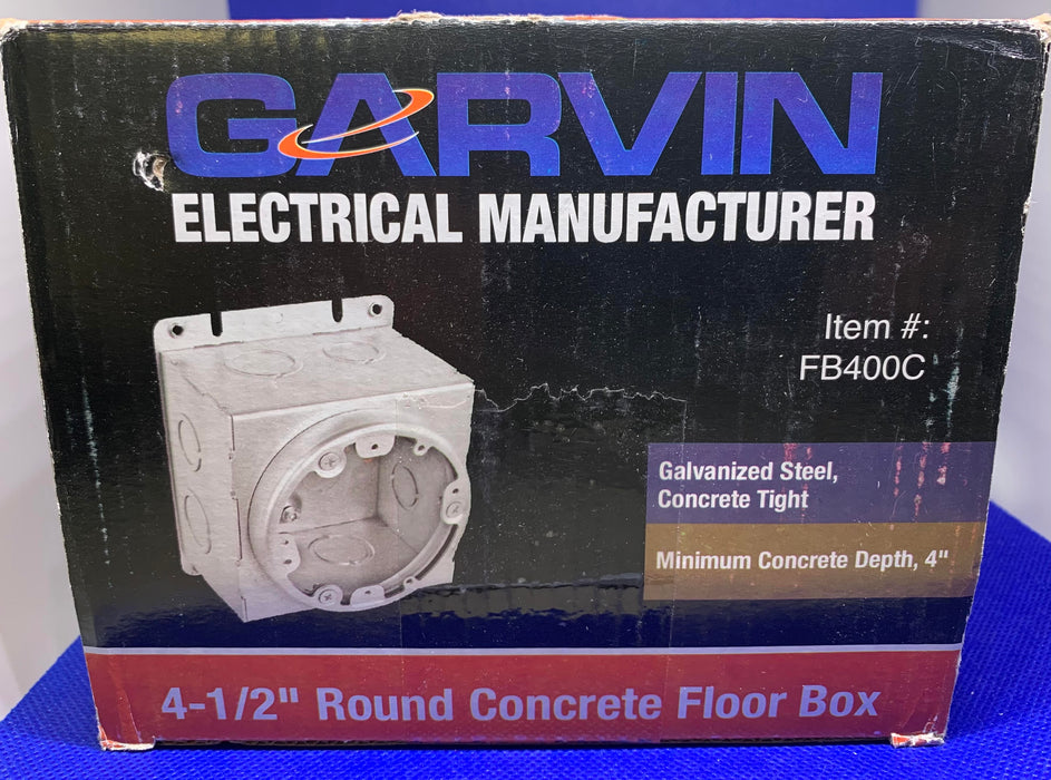 Garvin 4-1/2 Inch Round Concrete Floor Box - 4 Inch Deep (FB400C)