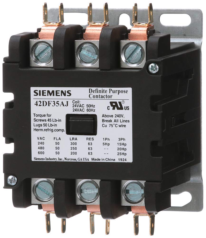 Contactor de propósito definido Siemens 42DF35AJ, 3 polos, 50 A, voltaje de bobina de 24 V CA