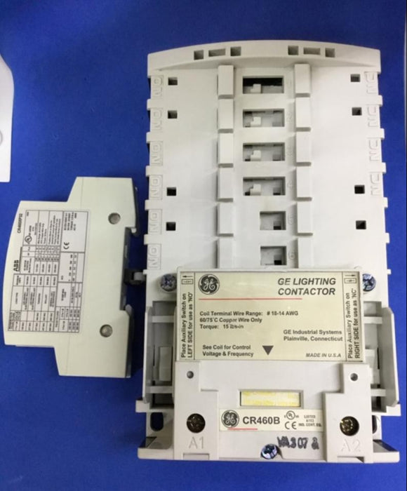 463L20AJA GE Electrically Held Lighting Contactor 110 V 50 Hz 115 to 120 V At 60 Hz CR460B (HAS 1 CR460XP32 2P 30A RELAY INSTALLED)