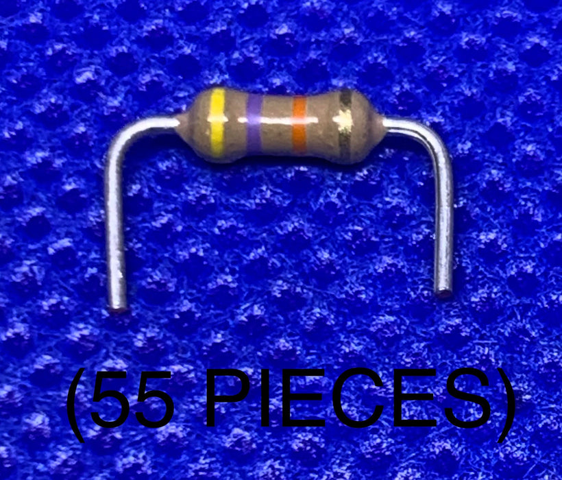 55pc Resistors 47K Ohms +/-5% 1/4W Axial