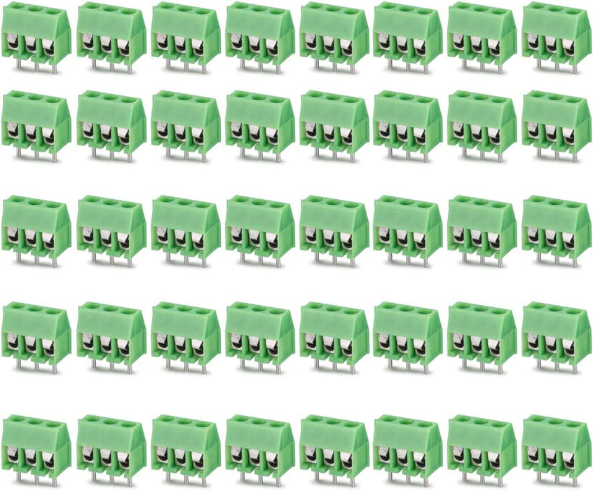 DIYhz green 40PCS 3P 3 Pin Screw Terminal Block Connector 3.5mm Pitch for Arduino 10A 300V 10A 130V51590