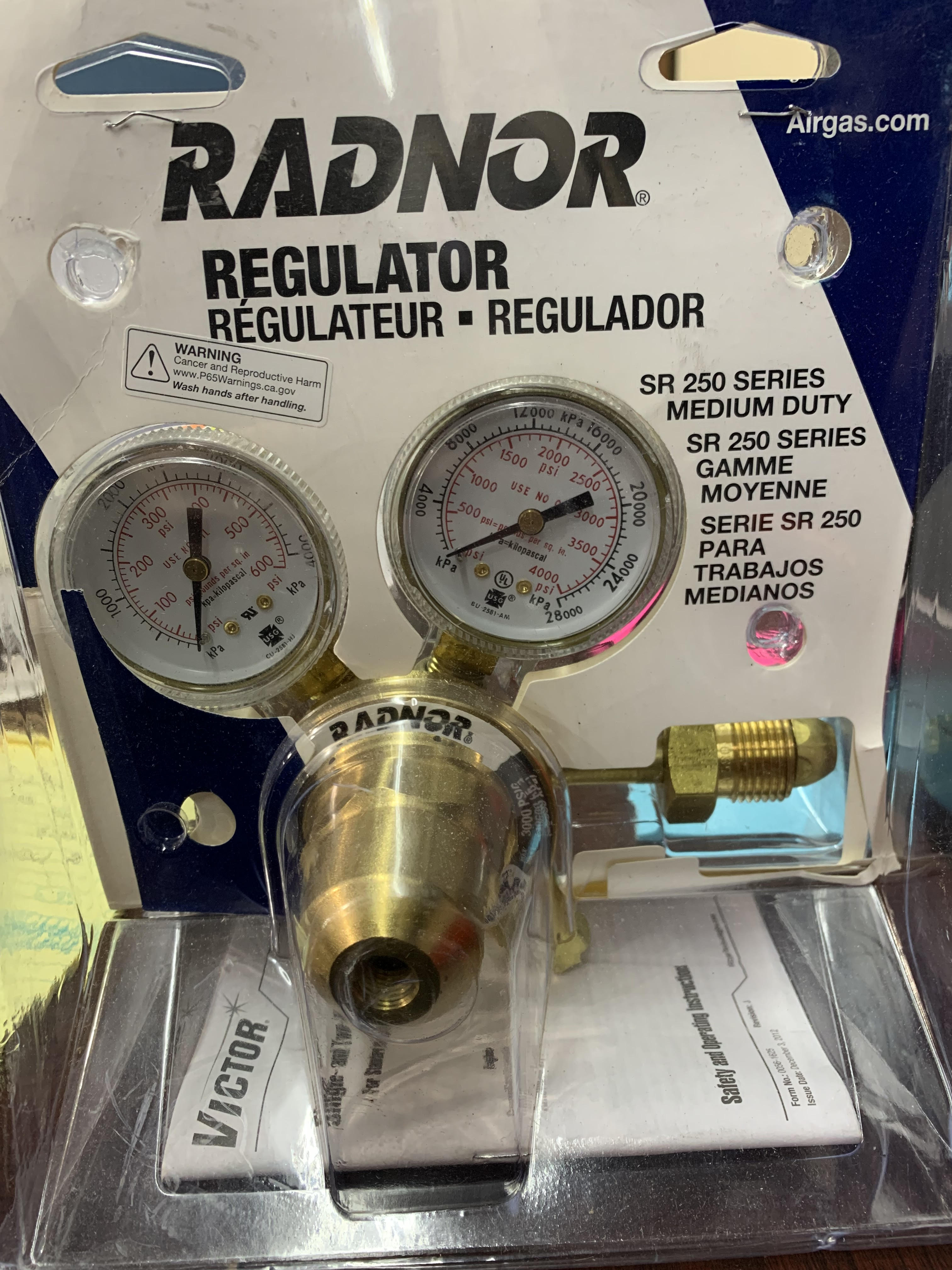 RADNOR SR250-500-580, Nitrogen Gas Purge Regulator, Single Stage