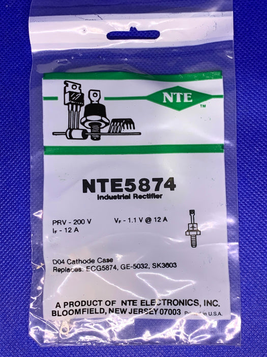 NTE5874 Silicon Power Rectifier Diode, DO-4 (replaces ECG5874, GE-5032, SK3603)