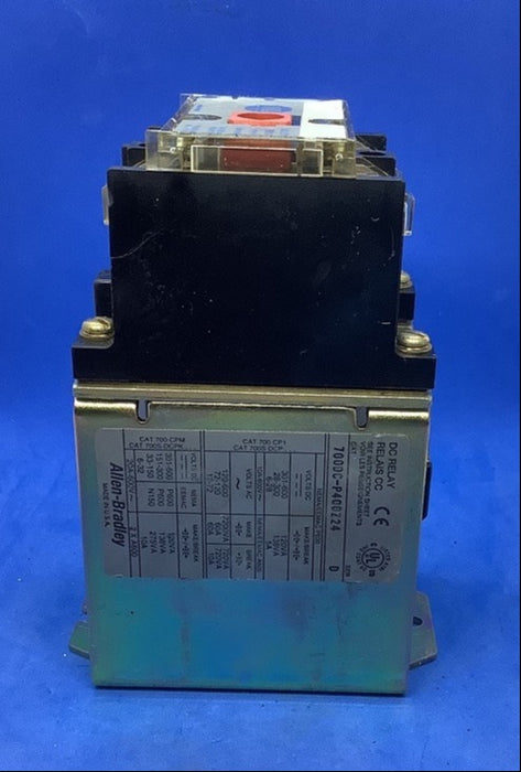 Allen Bradley 700DC-P400Z24 SER D RELAY NEMA 600VDC 5A