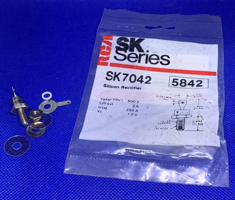 IN255, SK7042, NTE5842 RECTIFIER DIODE 600V V(RRM) DO-4