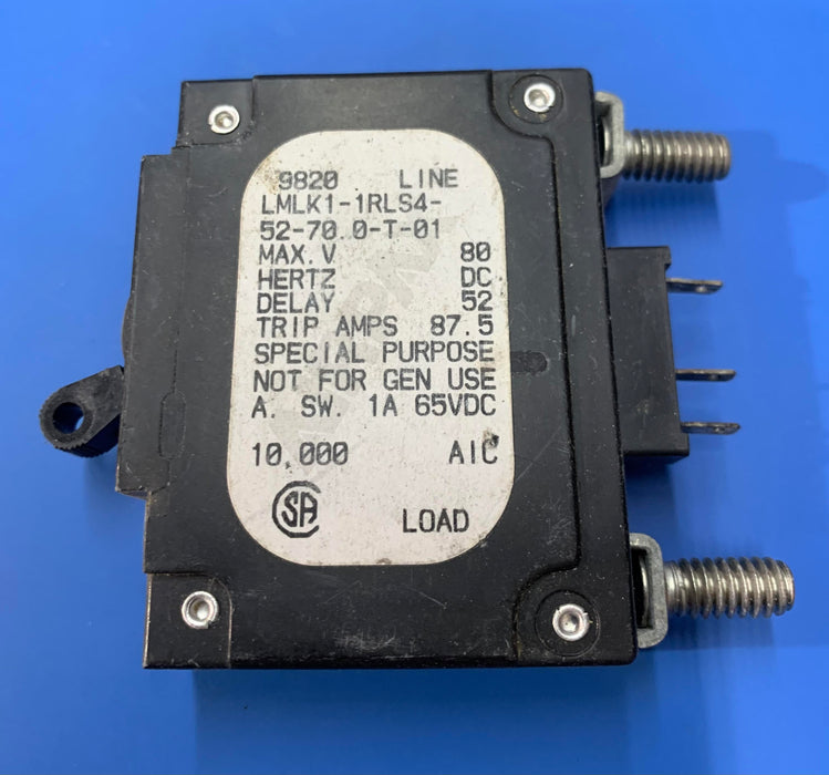 AIRPAX LMLK1-1RLS4-52-70.0-T-01, 70AMP CIRCUIT BREAKER