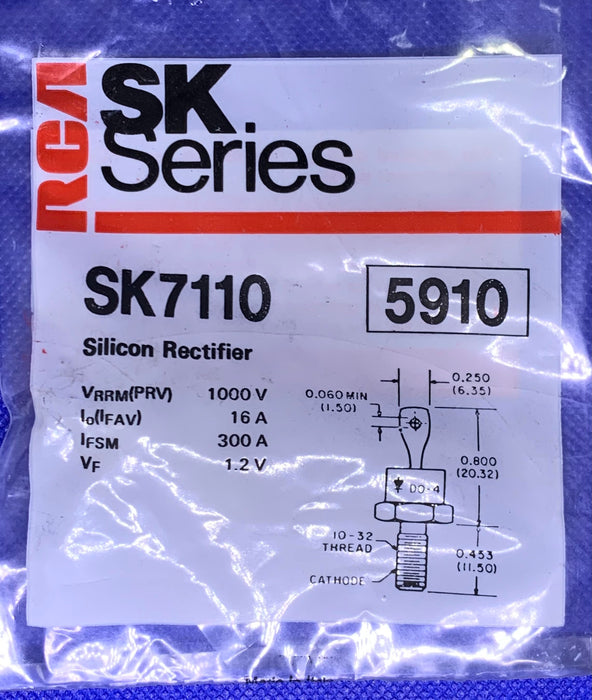 RCA SK7110 1000V 16A Silicon Rectifier (also works for NTE5910)