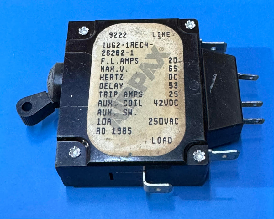 AIRPAX IUG2-1REC4-26282-1 CIRCUIT BREAKER 20 AMP