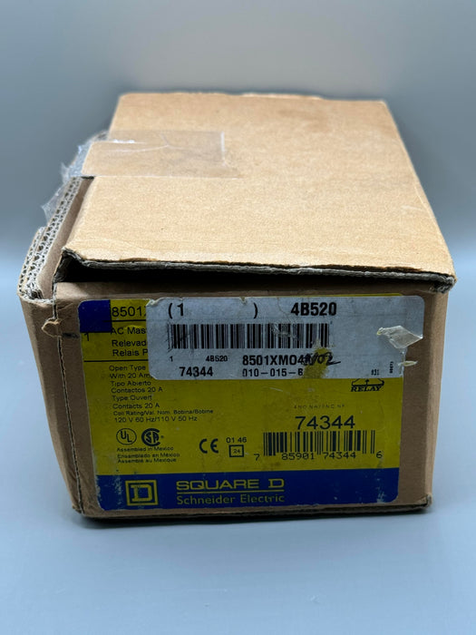 SQUARE D 8501XMO40V02 Control Relay Open Type With 20 Amp Contacts 120 V