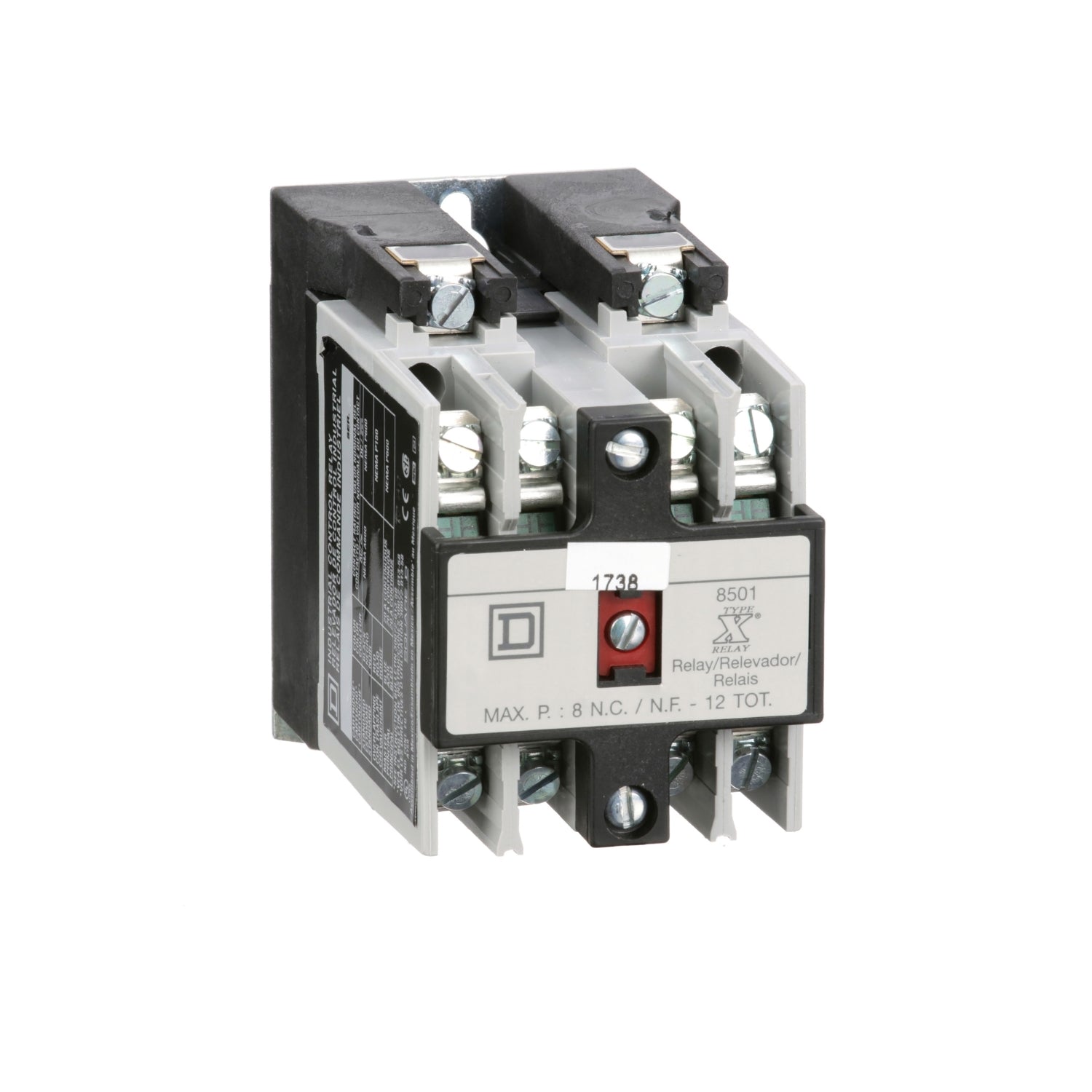 Relé de control NEMA Square D 8501XO40V04, tipo X, para máquina herramienta, 10 A resistivo a 600 V CA, 4 contactos normalmente abiertos, bobina de 277 V CA 60 Hz