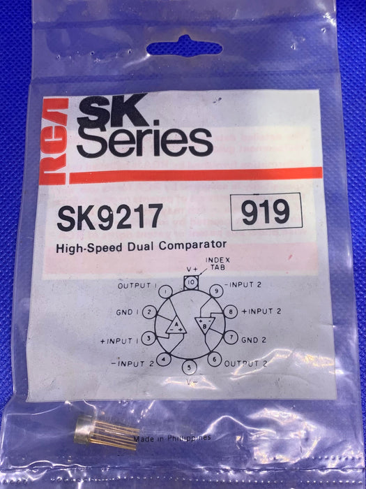 RCA SK9217 - High Speed Dual Comparator 10-Lead DIP IC TO5, NOS NTE919