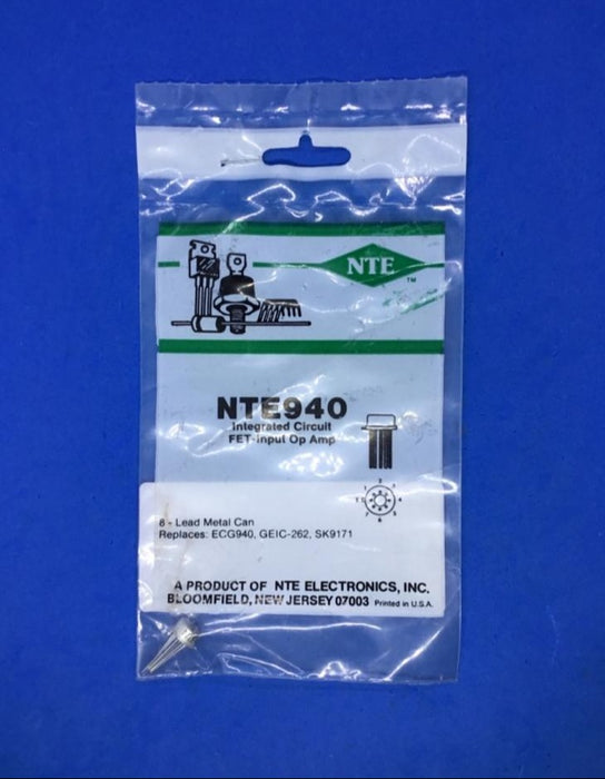 NTE Electronics NTE940 Integrated Circuit FET-Input Op Amp 8 Lead Metal Can (replaces ECG940, GEIC-262, SK9171)